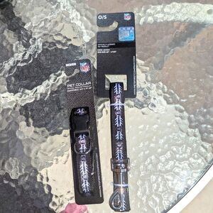 NWOT NFL Raiders Dog Collar & Leash Set (M)